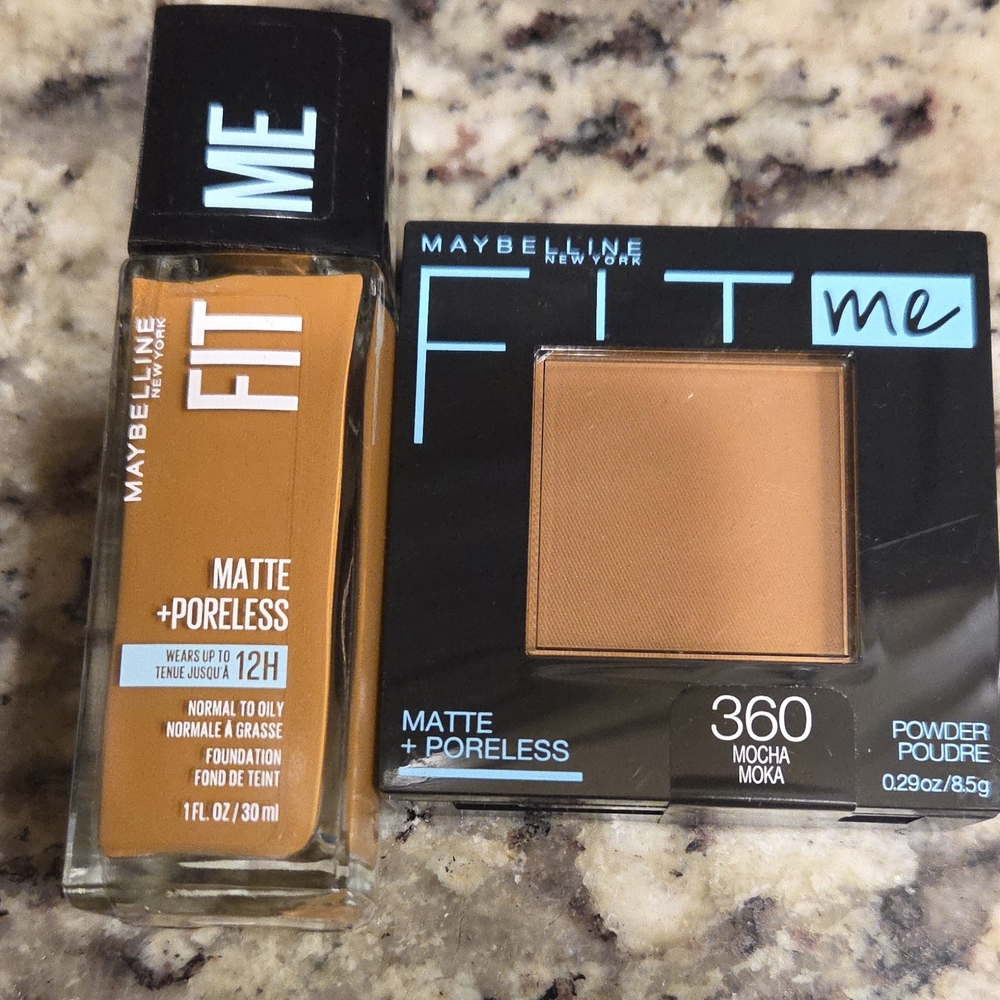 Maybelline Fit Me Matte + Poreless Foundation & Powder — Warm Brown